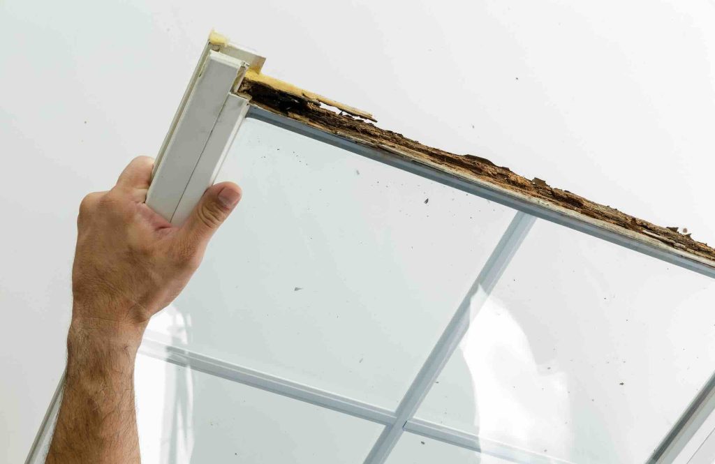 Old window being removed for replacement